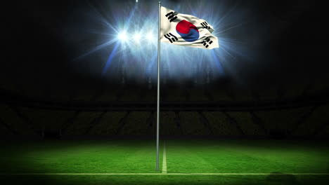 Nationalflagge-Der-Republik-Korea-Weht-Am-Fahnenmast