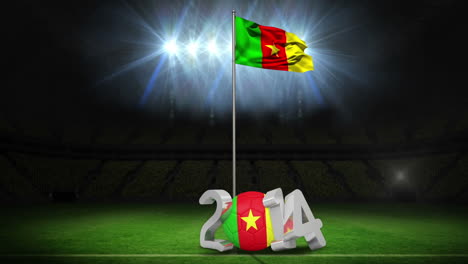 Cameroon-national-flag-waving-on-football-pitch-with-message