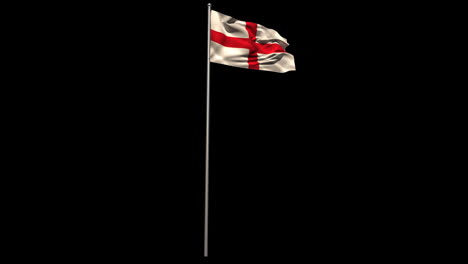 England-national-flag-waving-on-flagpole