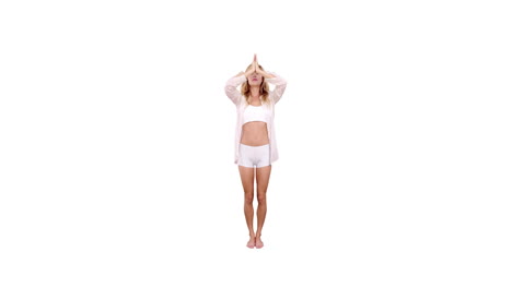 Ziemlich-Fitte-Blondine-Macht-Yoga