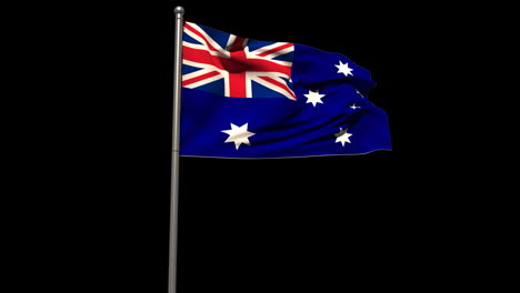 Australia-national-flag-waving-on-flagpole