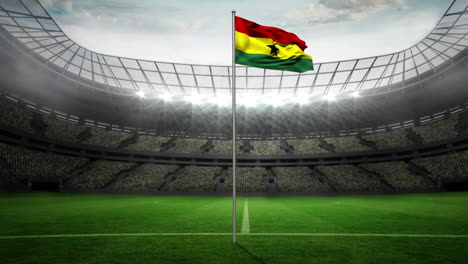 Ghana-national-flag-waving-on-flagpole