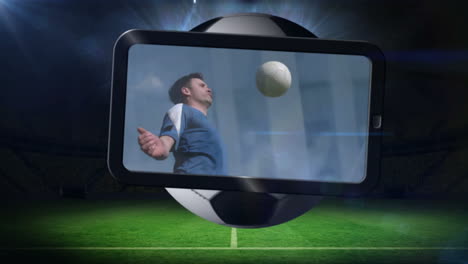 Football-montage-showing-player-kicking-ball