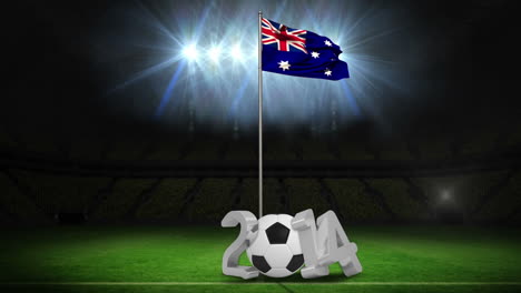 Australien-Nationalflagge-Weht-Am-Fahnenmast-Mit-Nachricht