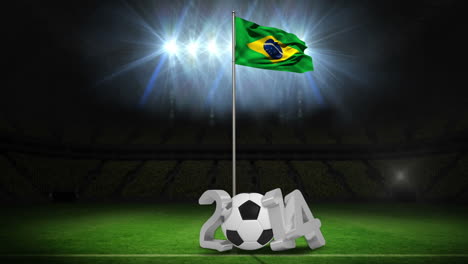 Brasilien-Nationalflagge-Weht-Am-Fahnenmast-Mit-Nachricht