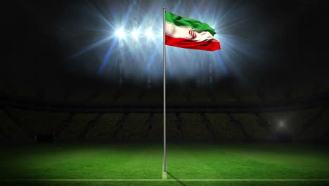 Iran-national-flag-waving-on-flagpole