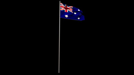 Bandera-Nacional-De-Australia-Ondeando-En-Un-Asta-De-Bandera-