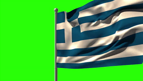 Bandera-Nacional-De-Grecia-Ondeando-En-El-Asta-De-La-Bandera