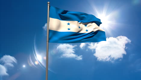 Honduras-national-flag-waving-on-flagpole