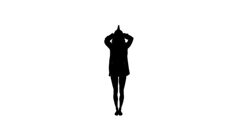 Fitte-Frau-Tut-Yoga-Silhouette