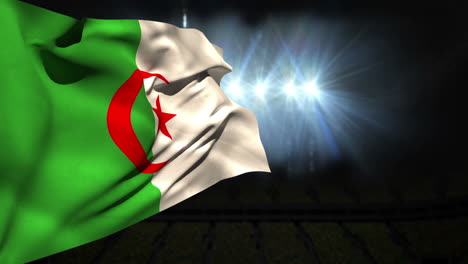 Gran-Bandera-Nacional-De-Argelia-Ondeando-