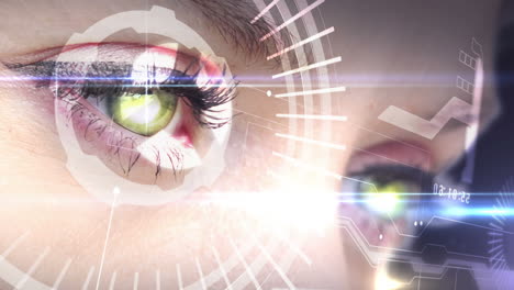 Eyes-looking-at-holographic-interface-