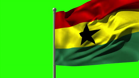 Ghana-national-flag-waving-on-flagpole