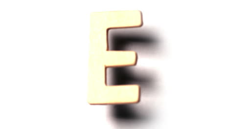 The-letter-e-rising-on-white-background