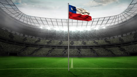 Chile-national-flag-waving-on-flagpole