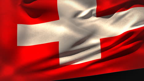 Digitally-generated-swiss-flag-waving