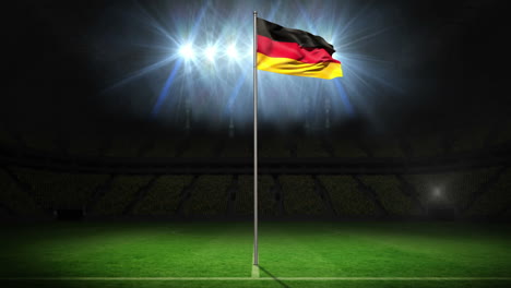Deutsche-Nationalflagge-Weht-Am-Fahnenmast
