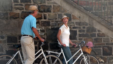 Älteres-Paar-Macht-Eine-Radtour-In-Der-Stadt