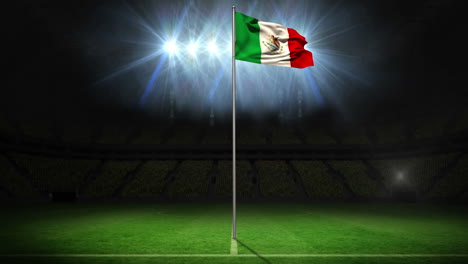 Mexiko-Nationalflagge-Weht-Am-Fahnenmast-