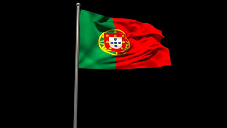 Portugal-national-flag-waving-on-flagpole