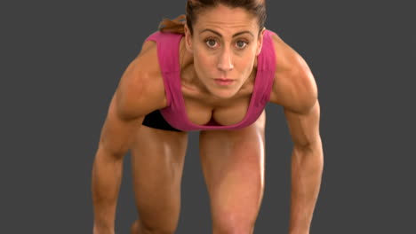 Fit-woman-racing-towards-camera