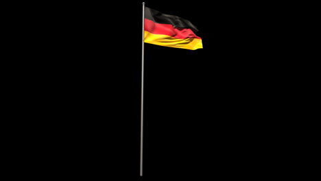 Bandera-Nacional-De-Alemania-Ondeando-En-El-Asta-De-La-Bandera