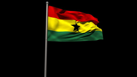 Bandera-Nacional-De-Ghana-Ondeando-En-Un-Asta-De-Bandera-