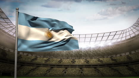 Argentina-national-flag-waving-on-stadium-arena