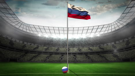 Russlands-Nationalflagge-Weht-Am-Fahnenmast