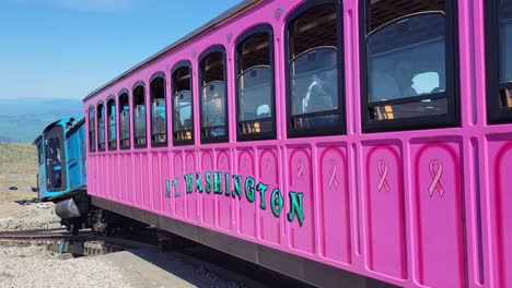 Medium-Shot-of-a-Cog-Railway-Tram-Arriving-at-the-Summit-of-Mount-Washington