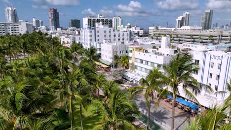 Empuje-Aéreo-Sobre-Miami-Beach,-South-Beach,-Florida