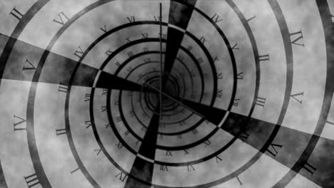 Time-passing-concept-with-grey-spiral-clock-