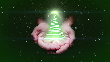 Hand-presenting-christmas-tree-design-