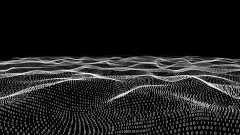 Abstract-white-technology-landscape-of-binary-code-on-black