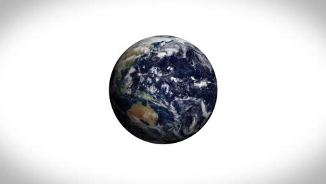 Earth-spinning-on-white-background