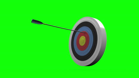 Arrows-flying-towards-dart-board-and-hitting-target