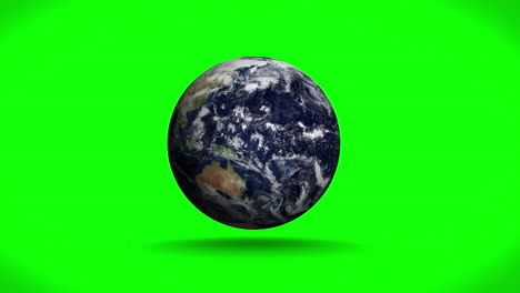 Erde-Dreht-Sich-Auf-Grünem-Hintergrund