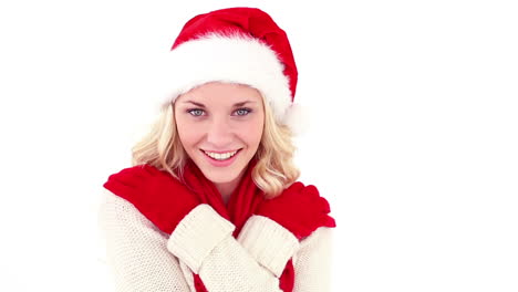 Festive-young-blonde-smiling-at-camera