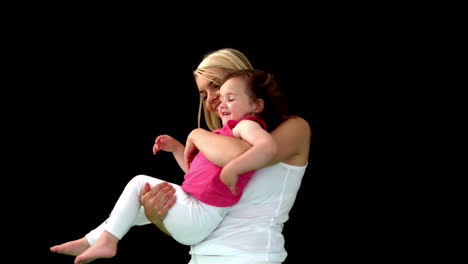 Cute-mother-and-daughter-playing