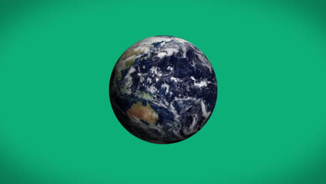 Erde-Dreht-Sich-Auf-Grünem-Hintergrund