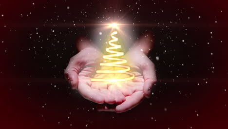 Hand-presenting-christmas-tree-design-