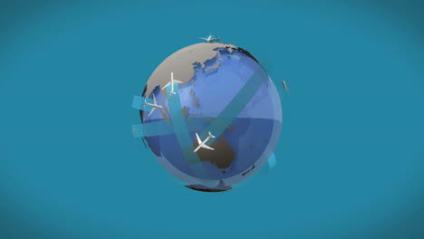 Flugzeug-Fliegt-Um-Die-Erde-Grafik