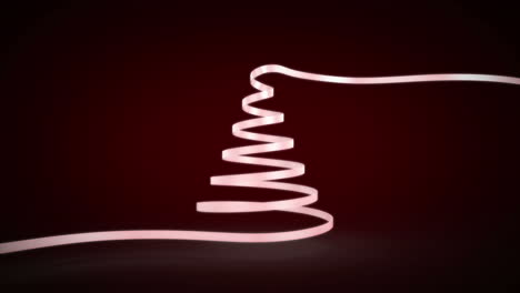 Ribbon-swirling-to-form-christmas-tree-shape