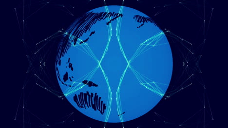 Mirror-image-pattern-moving-over-earth-graphic-