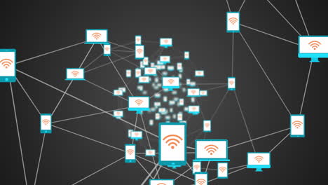 WLAN-Symbole-Auf-Den-Bildschirmen-Von-Mediengeräten