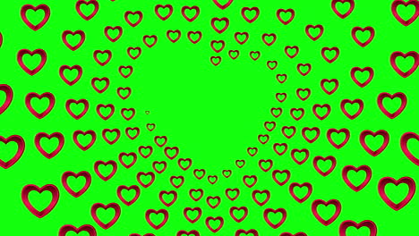 Valentinstag-Vektor-Mit-Herzmuster-Auf-Grünem-Hintergrund