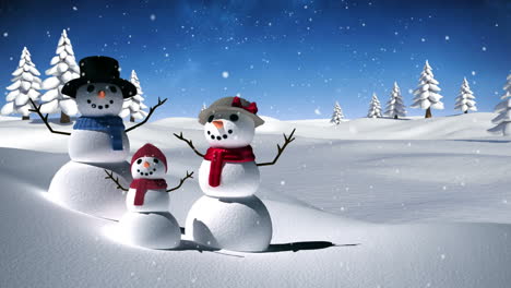 Snow-family-in-a-calm-snowy-landscape-