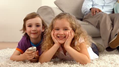 Cute-siblings-smiling-at-camera