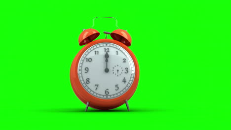 Alarm-clock-ringing-on-green-background