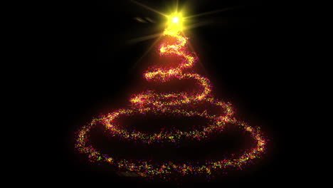 Luz-Naranja-Formando-Diseño-De-árbol-De-Navidad.